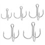 ANCLLO Lot de 50 hameçons triples en acier à haute teneur en carbone solides et pointus pour appâts durs en eau salée et eau dou