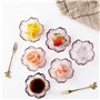 OUCONGK 4 Pièces Bols à Sauce, Mini Bol en Cristal, Petits Bols en Verre, Mini Bols en Verre Cristal en Forme de Fleur de Cerisi