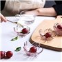 OUCONGK 4 Pièces Bols à Sauce, Mini Bol en Cristal, Petits Bols en Verre, Mini Bols en Verre Cristal en Forme de Fleur de Cerisi