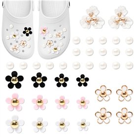 Neikafan Pins Crogs Femme Fleurs 38 Pièces Charm Fleur Croc Femme Bijoux avec Boutons pour Chaussures