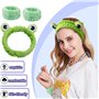 Kit de 9 Pièces Mignons Avec Bandeau Élastique et Bracelets, Créatifs Pour Lavage, Spa Avec Dessins Animés, Maquillage Pour Douc