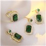 Cristal Ensemble Collier Boucle d'oreilles Bague Ajustable avec Zircon Cubique