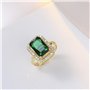 KONFEN Parure Bijoux Cristal Femme, Cristal Ensemble Collier Boucle d'oreilles Bague Ajustable avec Zircon Cubique, 3 Pièces Bij