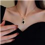 KONFEN Parure Bijoux Cristal Femme, Cristal Ensemble Collier Boucle d'oreilles Bague Ajustable avec Zircon Cubique, 3 Pièces Bij
