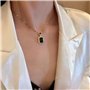 KONFEN Parure Bijoux Cristal Femme, Cristal Ensemble Collier Boucle d'oreilles Bague Ajustable avec Zircon Cubique, 3 Pièces Bij