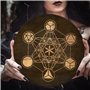 Petite table d', table de méditation - Grille de cristal du tableau de divination,Planche de Divination Cube Metatron en bois, t