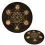 Petite table d', table de méditation - Grille de cristal du tableau de divination,Planche de Divination Cube Metatron en bois, t