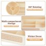 Aevcvok 2 en 1 Organisateur Maquillage Rotatif 360 Degrés, Rangement Maquillage avec Compartiments, Rangement Pinceaux Maquillag