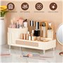 Aevcvok 2 en 1 Organisateur Maquillage Rotatif 360 Degrés, Rangement Maquillage avec Compartiments, Rangement Pinceaux Maquillag