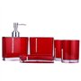 Lot de 5 Accessoires de Salle de Bain en Acrylique 1 Distributeur de Savon, 1 Porte Brosse à Dents, 1 Porte-Savon et 2 Tasses de
