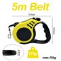 Rétractable 5m pour Petits et Moyens Chiens Jusqu'à 15 Kg