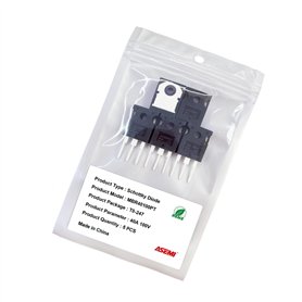 (Pack of 5pcs) MBR40100PT ASEMI TO-247/3P Package Schottky Barrier Diode 40a 100v with Heat Sink for Transformer