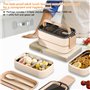 WIYETY Bento Boîte à déjeuner à 2 étages avec compartiments : boîte à déjeuner pour adulte en acier inoxydable de qualité supéri
