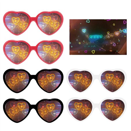 Farmty Lot de 6 Coeur Lunettes Deffets