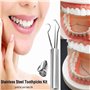 DCQQ Lot de 2 Cure Dent Metal kit Portable réutilisable porte-cure-dents en acier inoxydable Cure-Dents Nettoyage de Crochet de 