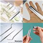 DCQQ Lot de 2 Cure Dent Metal kit Portable réutilisable porte-cure-dents en acier inoxydable Cure-Dents Nettoyage de Crochet de 