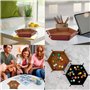 Plateau à Dés Hexagone,Plateau à roulettes Cuir PU Plateau De Roulement en Dés pour Donjons Et Dragons Dgd Dice Et Autres Jeux D
