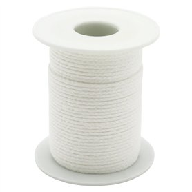 Rouleau de 61 m de mèche de bougie - Mèche ronde tressée en coton pour bougies - Sans fumée - Pour la fabrication de bougies par