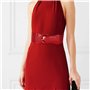LSYYSL Ceinture rétro large réglable en cuir pour femme Rouge 7,5 x 87 cm (tour de taille 71-89 cm)