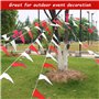 Banderoles Rouges et Blanches de 40 m et 10 Ballons, bannière de Drapeau Triangulaire, réutilisable Double Face, décoration de f