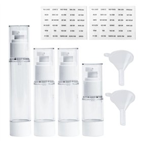 Lot de 4 flacons à pompe à lotion sous vide