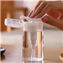 Lot de 4 bouteilles de 100 ml/150 ml, transparentes, avec récipient à liquide, rechargeables pour lotion, démaquillant.