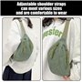 Sac Ceinture Femme en Velours Côtelé, Sac Bandoulière Réglable avec Pendentif Pompon