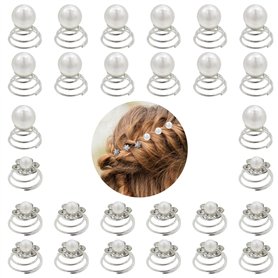 Épingles à cheveux en spirale pour mariée avec strass en cristal