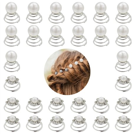 Épingles à cheveux en spirale pour mariée avec strass en cristal