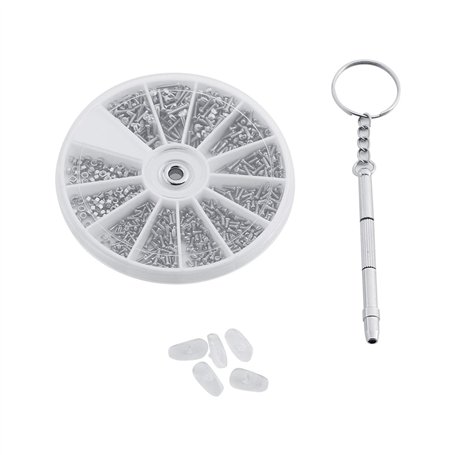 Yosoo Kit de Réparation Vis Écrou de Lunette en Acier Petit Montre Ensemble d'outil de Bricolage Optique - Tournevis de Précisio