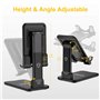 Gritin Support Téléphone, Support Tablette, Porte Téléphone Bureau Portable Réglable Dock Pliable Phone Holder pour iPhone 15/14
