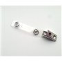 100pcs Crocodile Clips en métal avec passant en plastique transparent pour badge d'identification