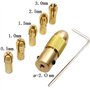 Petit mandrin de foret électrique mandrin de micro-foret hélicoïdal ensemble arbre de moteur avec clé Allen 2,0 mm capuchon en c