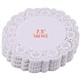 Bessy shop Dentelle Napperons Papier,100 Pièces en Papier Creuse Gâteau d'emballage Tapis de ronde jetables pour Fête Famille Ou