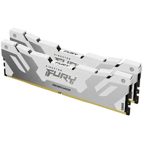 Kingston FURY Renegade DDR5 Argent/Blanc XMP 48Go (2x24Go) 8000MT/s CL38 DIMM Mémoire pour PC de Gamer Kit de 2 - KF580C38RWK2-4