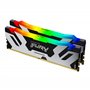 Kingston Fury Renegade DDR5 RGB Argent/Noir XMP 48Go (2x24Go) 8000MT/s CL38 DIMM Mémoire pour PC de Gamer Kit de 2 - KF580C38RSA