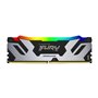Kingston Fury Renegade DDR5 RGB Argent/Noir XMP 48Go (2x24Go) 8000MT/s CL38 DIMM Mémoire pour PC de Gamer Kit de 2 - KF580C38RSA