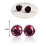JinYu Lot de 2 pendentifs avec médaillon et boucles d'oreilles rouges Elena Gilbert avec boîte transparente, Métal
