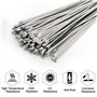 HYCC 100pcs 4,6 * 300 mm Attaches de câble en acier inoxydable Fermeture à glissière enduite d'une enveloppe d'échappement