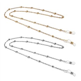 KRYMSON Lot de 2 chaînes de lunettes dorées et argentées pour femme