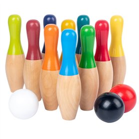 BTSEURY Jeu de quilles en bois pour enfants et adultes