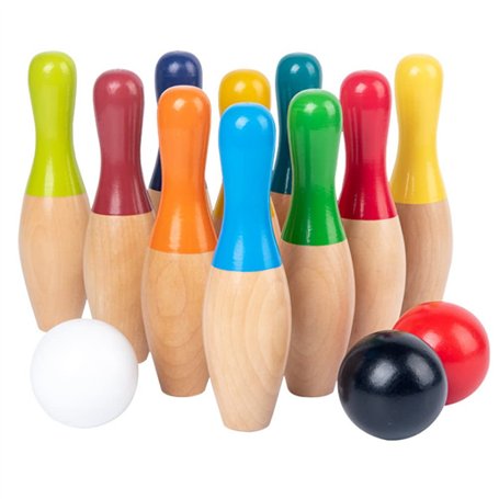 BTSEURY Jeu de quilles en bois pour enfants et adultes