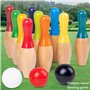 jeu de bowling en bois avec 10 broches