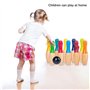 BTSEURY Jeu de quilles en bois pour enfants et adultes, jeu de bowling en bois avec 10 broches, 3 balles et sac en maille pour e