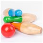 BTSEURY Jeu de quilles en bois pour enfants et adultes, jeu de bowling en bois avec 10 broches, 3 balles et sac en maille pour e
