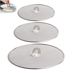 3 Pièces Écran Anti-Projections de Graisse pour Poêle Couvercle Anti Projection en Acier Inoxyable Protection Anti-éclaboussures
