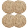 ACUSHLA Lot de 4 sets de table ronds tissés en jacinthe d'eau de 35 cm – Sets de table en osier tissé de qualité supérieure – Ac
