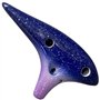 Ocarina en céramique Alto Do à 12 trous pour débutants, bleu étoilé et violet
