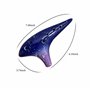 Ocarina en céramique Alto Do à 12 trous pour débutants, bleu étoilé et violet