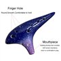 Ocarina en céramique Alto Do à 12 trous pour débutants, bleu étoilé et violet